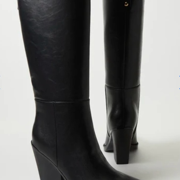 Western Black Heeled Boots - Picture 3 of 4